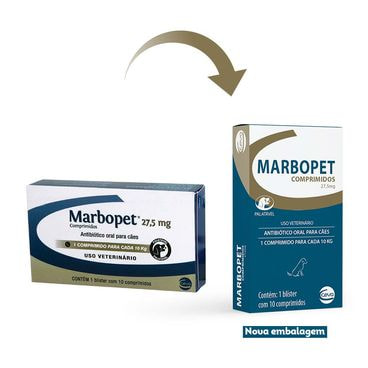 Antibiótico Marbopet 27,5 mg Ceva troca de embalagem