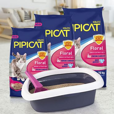 Granulado Sanitário para Gatos Perfumado Pipicat Floral Linha