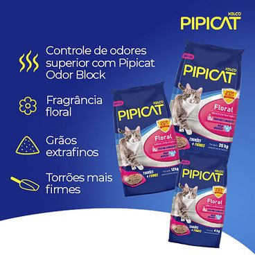 Granulado Sanitário para Gatos Perfumado Pipicat Floral