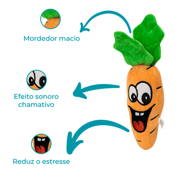 Mordedor Pelúcia Cenoura Jambo Detalhes