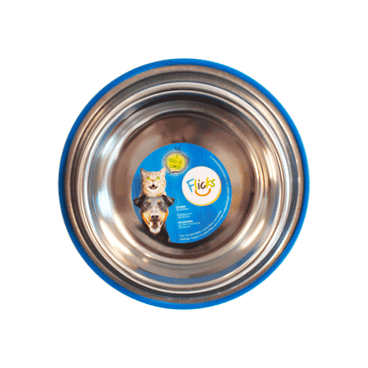 Comedouro de Inox com Borda de Silicone Flicks Interno