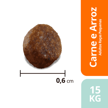 Ração Max para Cães Adultos Raças Pequenas Carne e Arroz Tamanho do Grão