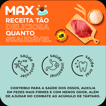 Ração Max para Cães Adultos Raças Pequenas Carne e Arroz Benefícios