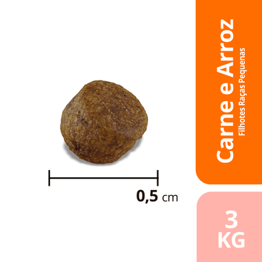 Ração Max para Cães Filhotes Raças Pequenas Carne e Arroz Tamanho do Grão