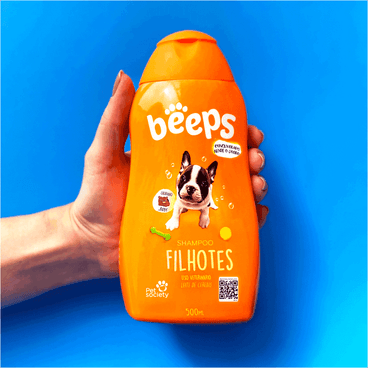 Shampoo Filhotes Beeps Pet Society 500ml ambientada