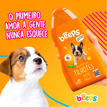 Shampoo Filhotes Beeps Pet Society 500ml primeiro amor
