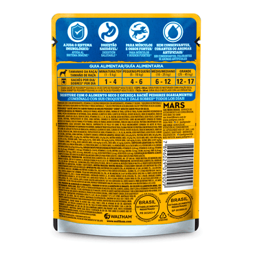 Verso da Ração Úmida Pedigree Sachê Cães Adultos Frango ao Molho