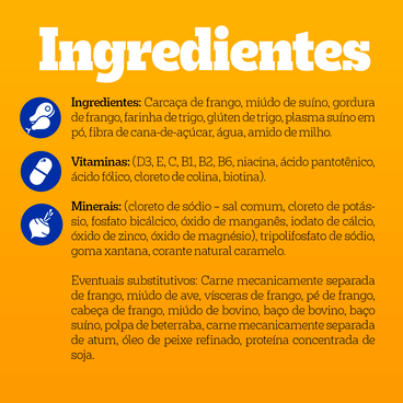 Composição da Ração Úmida Pedigree Sachê Cães Adultos Frango ao Molho