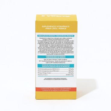 Verso da Embalagem Ômega 3 Dog 1000 mg Organnact