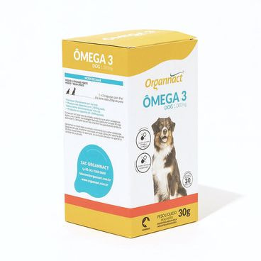 Lateral da Embalagem Ômega 3 Dog 1000 mg Organnact