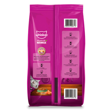 Verso da Ração Whiskas Gatos Adultos Melhor Por Natureza Salmão
