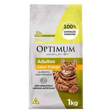 Ração Optimum para Gatos Adultos Frango 1kg