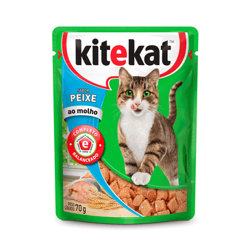 Ração Úmida KiteKat Peixe ao Molho