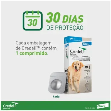 5-Antipulgas Credeli 900mg Caes 22 a 45kg 1 comprimido