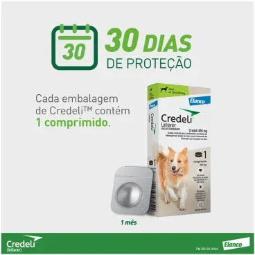 5-Antipulgas Credeli 450mg Caes 11 a 22kg 1 comprimido