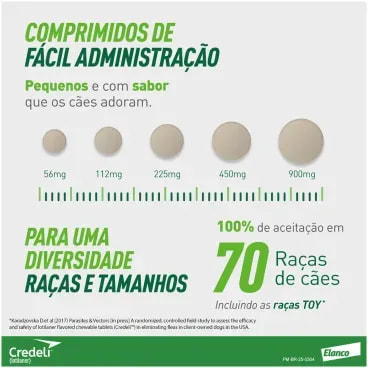 6-Antipulgas Credeli 450mg Caes 11 a 22kg 1 comprimido