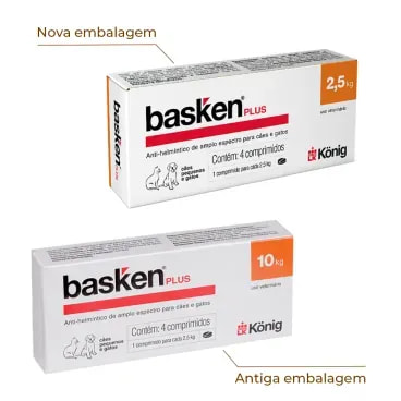 2-Vermifugo Basken Plus para Caes e Gatos
