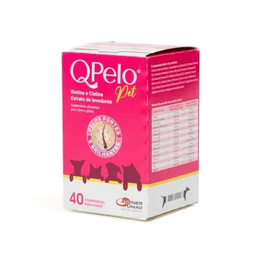 6-QPelo Pet Suplemento Alimentar para Caes e Gatos 40 comp