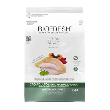 Racao-Biofresh-Caes-Adultos-Racas-Grandes-e-Gigantes-15Kg-foto-principal-da-parte-da-frente-da-racao