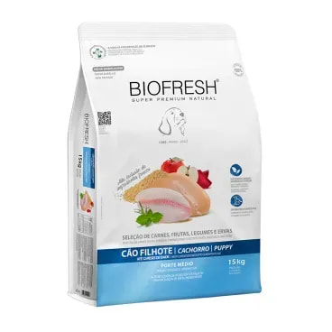Racao-Biofresh-Caes-Filhotes-Racas-Medias-15Kg-foto-da-parte-lateral-da-embalagem-de-racao