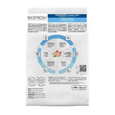 Racao-Biofresh-Caes-Filhotes-Racas-Medias-15Kg-foto-da-parte-de-tras-da-embalagem-da-racao