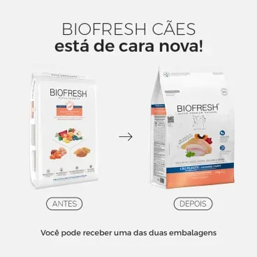 Racao-Biofresh-Caes-Filhotes-Racas-Pequenas-e-Minis-3Kg-foto-da-embalagem-antiga-e-da-nova