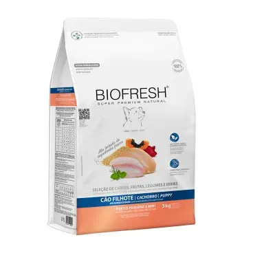 Racao-Biofresh-Caes-Filhotes-Racas-Pequenas-e-Minis-3Kg-foto-da-parte-lateral-da-embalagem-de-racao