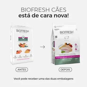 Racao-Biofresh-Light-Caes-Adultos-Racas-Grandes-e-Gigantes-15Kg-foto-da-embalagem-antiga-e-da-nova