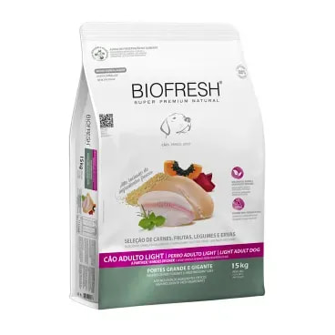 Racao-Biofresh-Light-Caes-Adultos-Racas-Grandes-e-Gigantes-15Kg-foto-da-parte-lateral-da-embalagem-de-racao