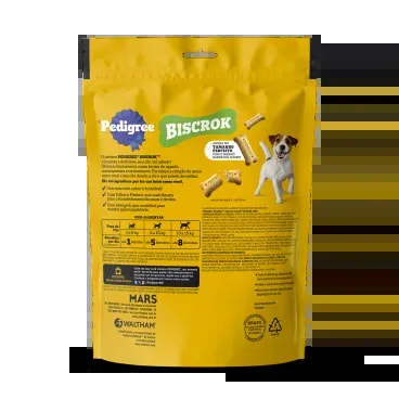 Biscoito-Pedigree-Biscrok-para-Caes-Adultos-Racas-Pequenas-Leite-150g-foto-a-parte-de-tras-da-embalagem