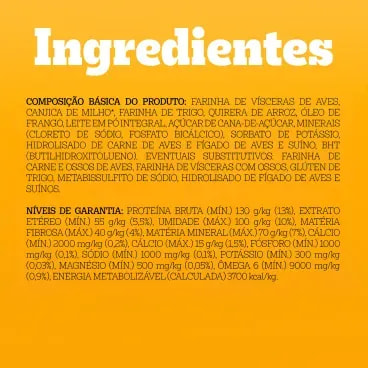 Biscoito-Pedigree-Biscrok-para-Caes-Adultos-Racas-Pequenas-Leite-150g-foto-com-texto-sobre-os-ingredientes-