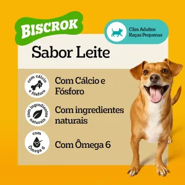 Biscoito-Pedigree-Biscrok-para-Caes-Adultos-Racas-Pequenas-Leite-1Kg-foto-com-especificacoes-de-sabor-e-beneficios