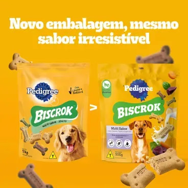 Biscoito-Pedigree-Biscrok-para-Caes-Adultos-Multi-500g-foto-da-embalagem-antiga-e-nova-
