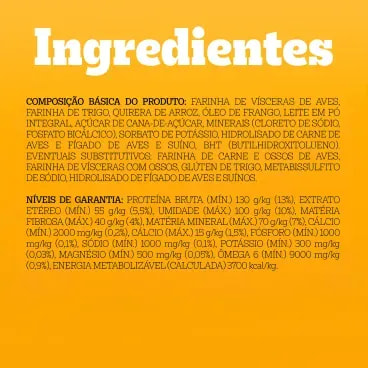 Biscoito-Pedigree-Biscrok-para-Caes-Filhotes-Leite-300g-foto-com-texto-sobre-os-ingredientes-