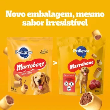 Biscoito-Pedigree-Marrobone-para-Caes-Adultos-Carne-500g-foto-da-embalagem-antiga-e-nova-