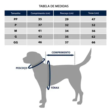 Regata-Natal-Rena-Vermelha-Fabrica-Pet-tamanho-M-foto-explicativa-de-tabela-com-as-medidas-para-cada-tamanho-de-cachorro