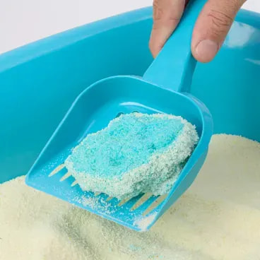 Areia-Higienica-MyHug-Milho-e-Mandioca-Granulos-Finos-4-Kg-foto-da-areia-molhada-