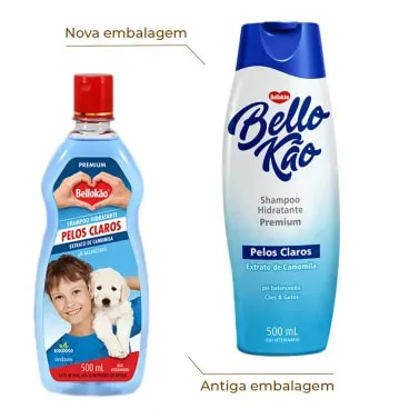 2-Shampoo Pelos Claros Caes e Gatos Bellokao 500ml
