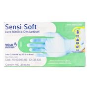 Luva Nitrílica Volk Sensi Soft Azul M com 100 Unidades