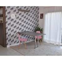 Conjunto de Mesa Dobrável Retrátil 1,40 Volpi Inox + 2 Cadeiras Eiffel Rosa