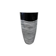 Vaso em cristal Strauss Overlay L572 32cm black & white